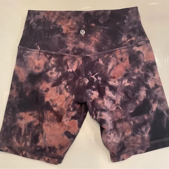 lululemon athletica Tie-Dye Athletic Shorts - Purple and Brown - Picture 1 of 5